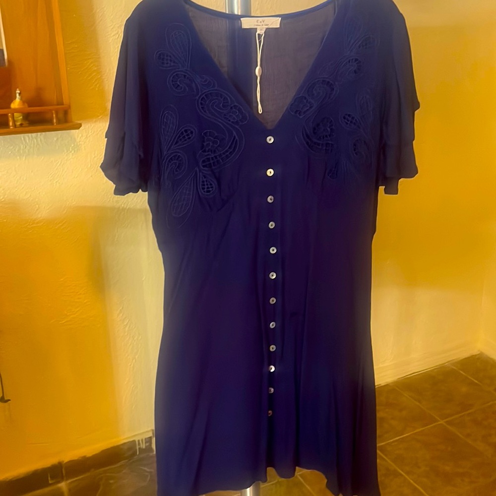 Mini dress embroidered on the top Chelsea and violet size m